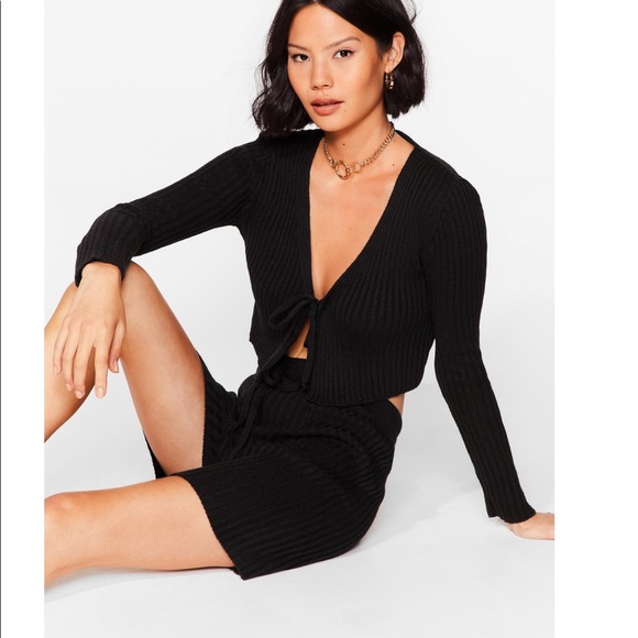 M Tie knit cardigan and shorts set - Picture 2 of 8